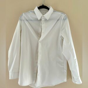 Lululemon Men’s New Venture Slim-Fit Long-Sleeve Dress Shirt Size S white